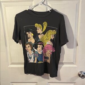Disney Black Tee with Princess Graphics